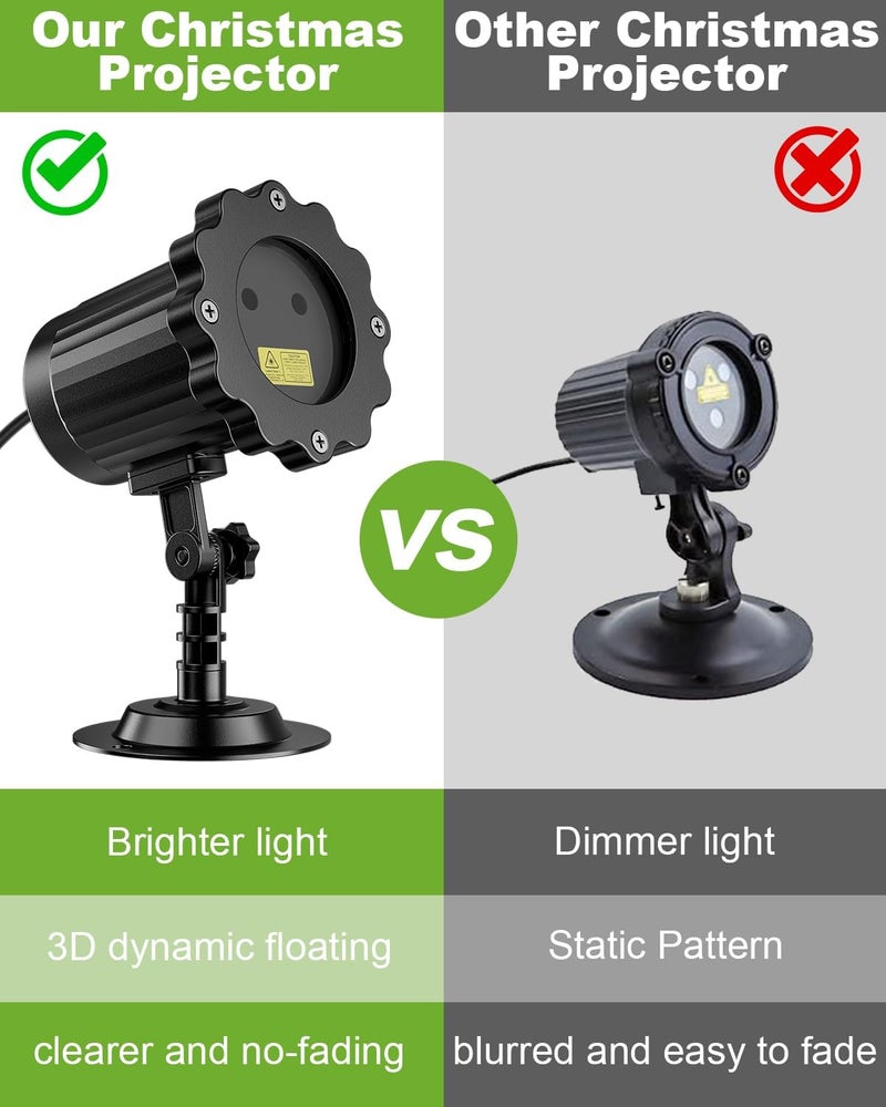 EH.DT Brighter Laser Christmas Lights Projector Outdoor, 2025 Upgraded 2 Colors Red Green Gypsophila Moving Twinkle Stars Light Show, Holiday Projector Landscape Spotlight Decorations for House/Garden/Party - Image 3